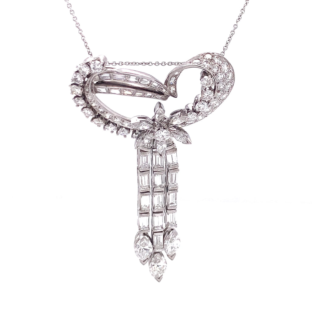 Diamond Platinum Pendant, circa 1950s