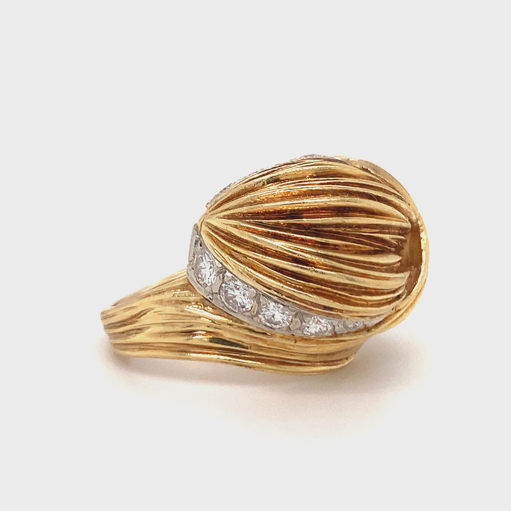 Diamond 18K Yellow Gold Knot Ring